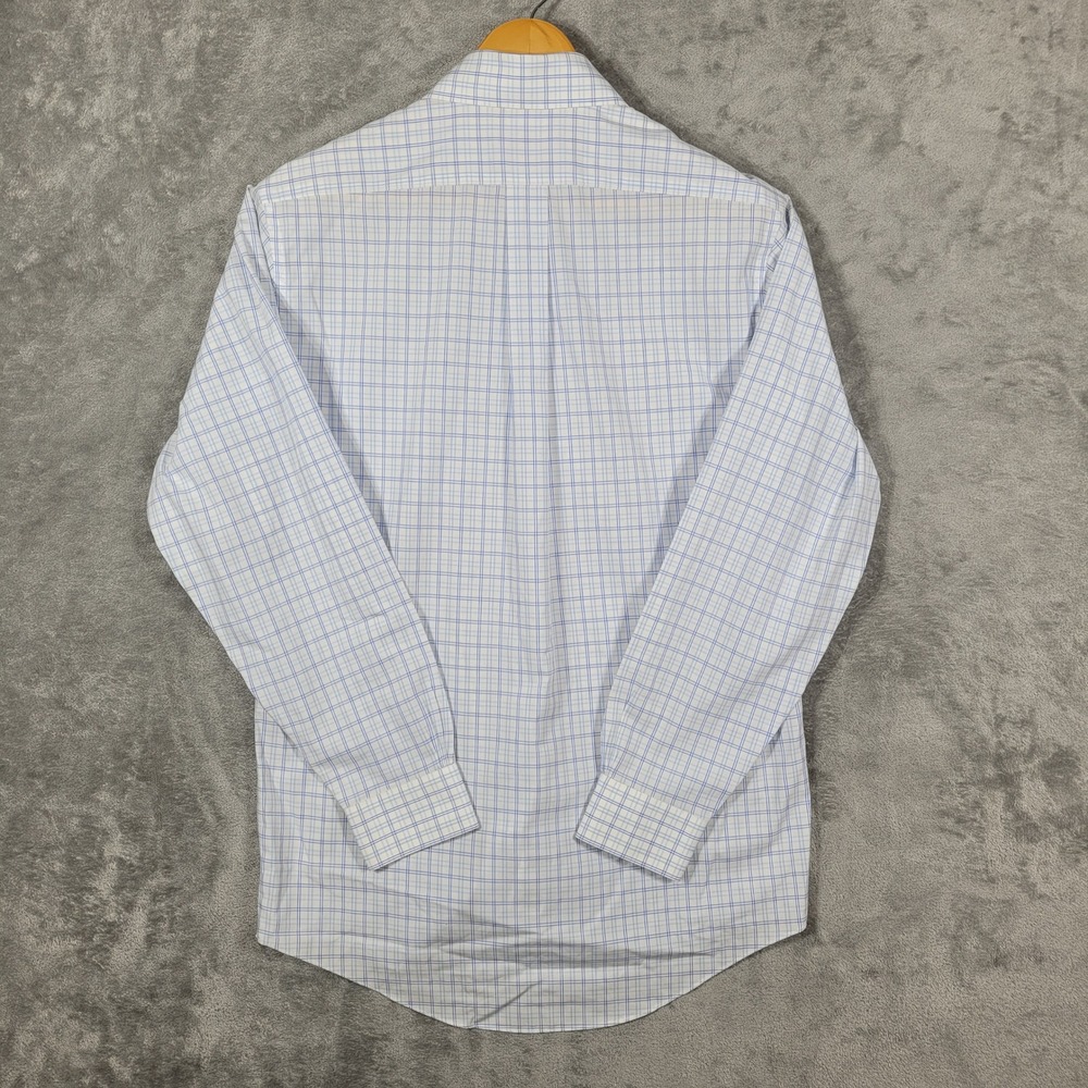 Brooks Brothers Dress Shirt Mens 14.5-33 Blue Madison Plaid Cotton - Picture 2 of 11